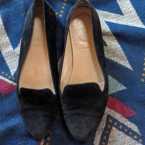 J. Crew black suede smoking loafers size 8